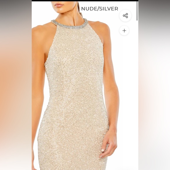 Mac Duggal Studded Halter Neckline Sheath Dress size 6 - Picture 3 of 11
